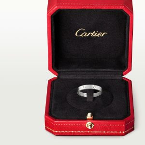 Nhẫn Cartier Love Chế Tác Hong Kong Vàng Trắng 18K Bản Trơn (10)