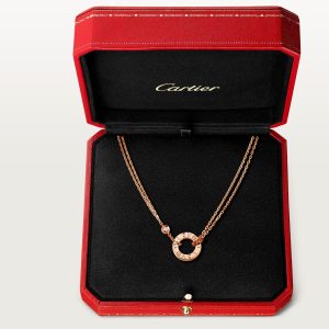 Vòng Cổ Cartier Love Chế Tác Vàng Hồng 18K 2 Viên Kim Cương Tự Nhiên (1)