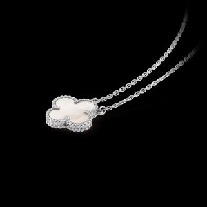 Vòng Cổ Van Cleef & Arpels Vintage Alhambra Chế Tác Vàng Trắng Dài 42cm 2 Vòng Cổ Van Cleef & Arpels Alhambra Chế Tác Mặt Khảm Trai MOP (1)