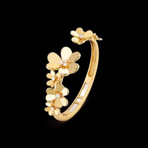 Vòng Tay Van Cleef & Arpels Frivole 7 Bông Hoa Đính Kim Cương Tự Nhiên 16cm (1)
