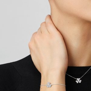 Bông Tai Van Cleef & Arpels Frivole Mini Model Vàng Trắng 18K Kim Cương