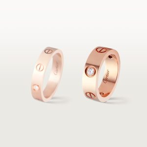 Nhẫn Cartier Love 3 Diamonds Vàng Hồng Đính Kim Cương (1)