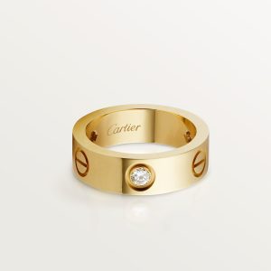 Nhẫn Cartier Love 3 Diamonds Vàng Vàng Đính Kim Cương (1)