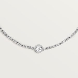 Vòng Tay Cartier D'Amour XS Mini Vàng Trắng Đính 1 Viên Kim Cương Tự Nhiên (2)