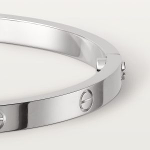 Vòng Tay Cartier Love Small Model Chế Tác Vàng Trắng 18K Rộng 3.65mm 4 Vòng Tay Cartier Love Small Model Chế Tác Vàng Trắng 18K R (1)