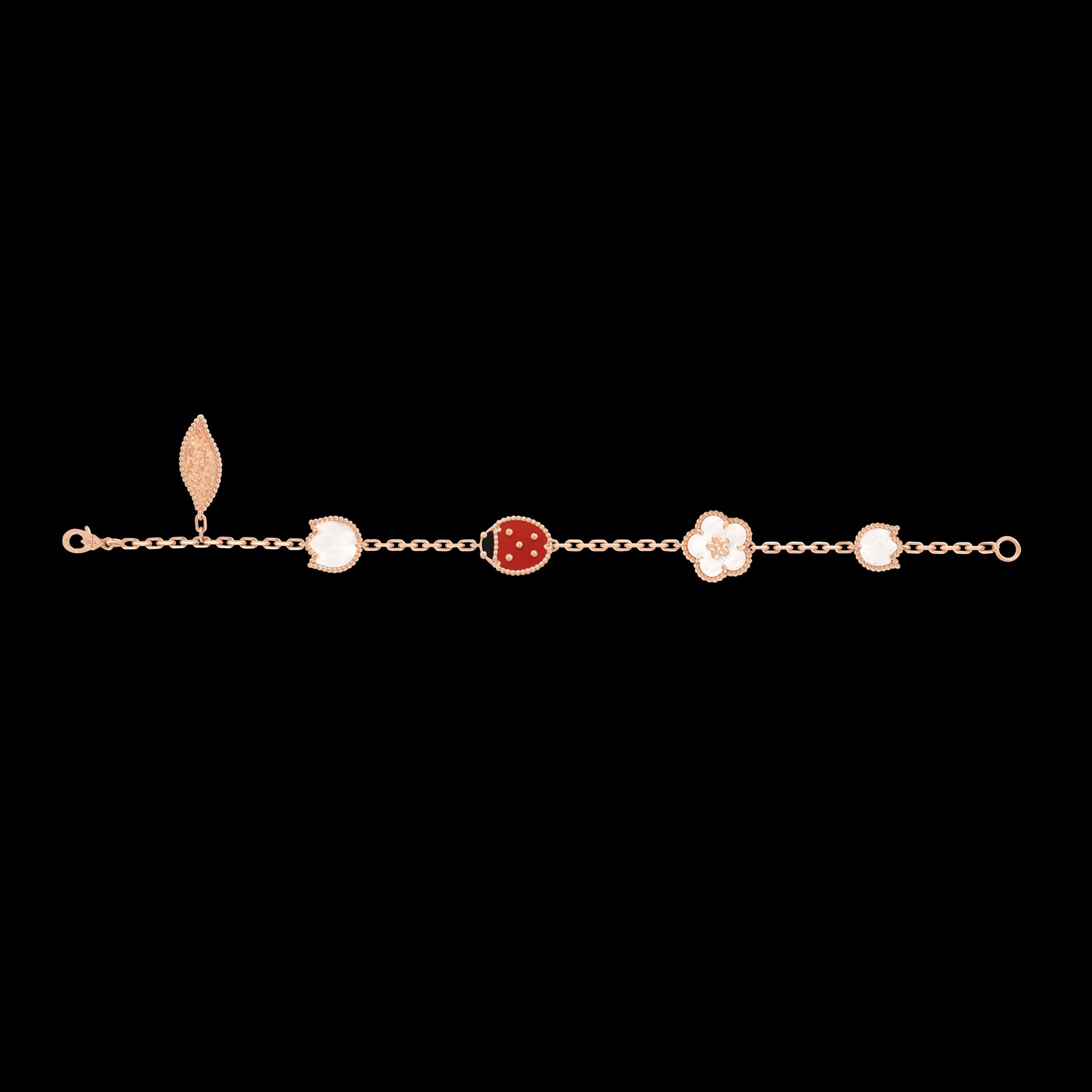 Vòng Tay Van Cleef & Arpels Lucky Spring 5 Họa Tiết Vàng Hồng 18K (2) Vòng Tay Van Cleef & Arpels Lucky Spring 5 Họa Tiết Vàng Hồng 18K