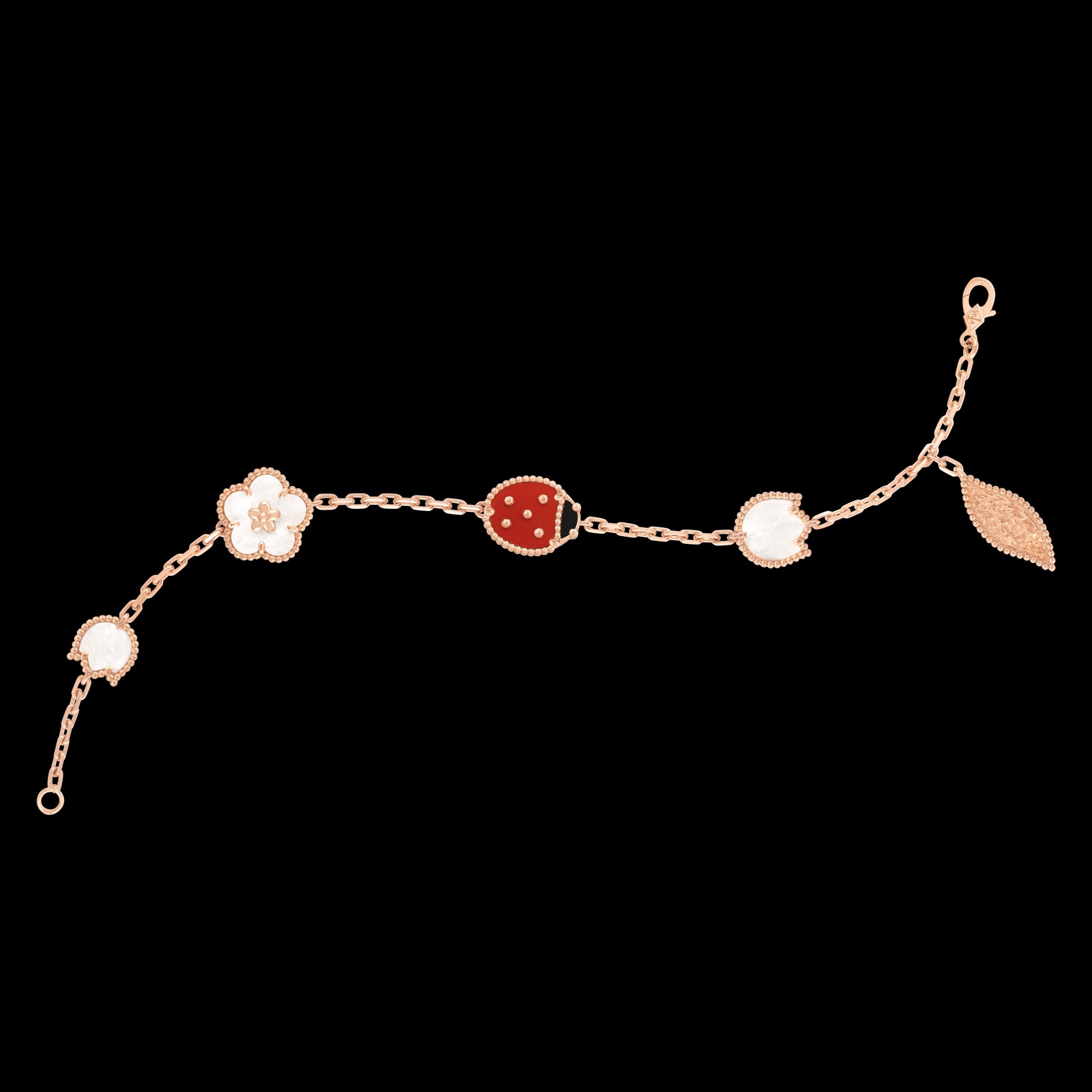 Vòng Tay Van Cleef & Arpels Lucky Spring 5 Họa Tiết Vàng Hồng 18K (3) Vòng Tay Van Cleef & Arpels Lucky Spring 5 Họa Tiết Vàng Hồng 18K