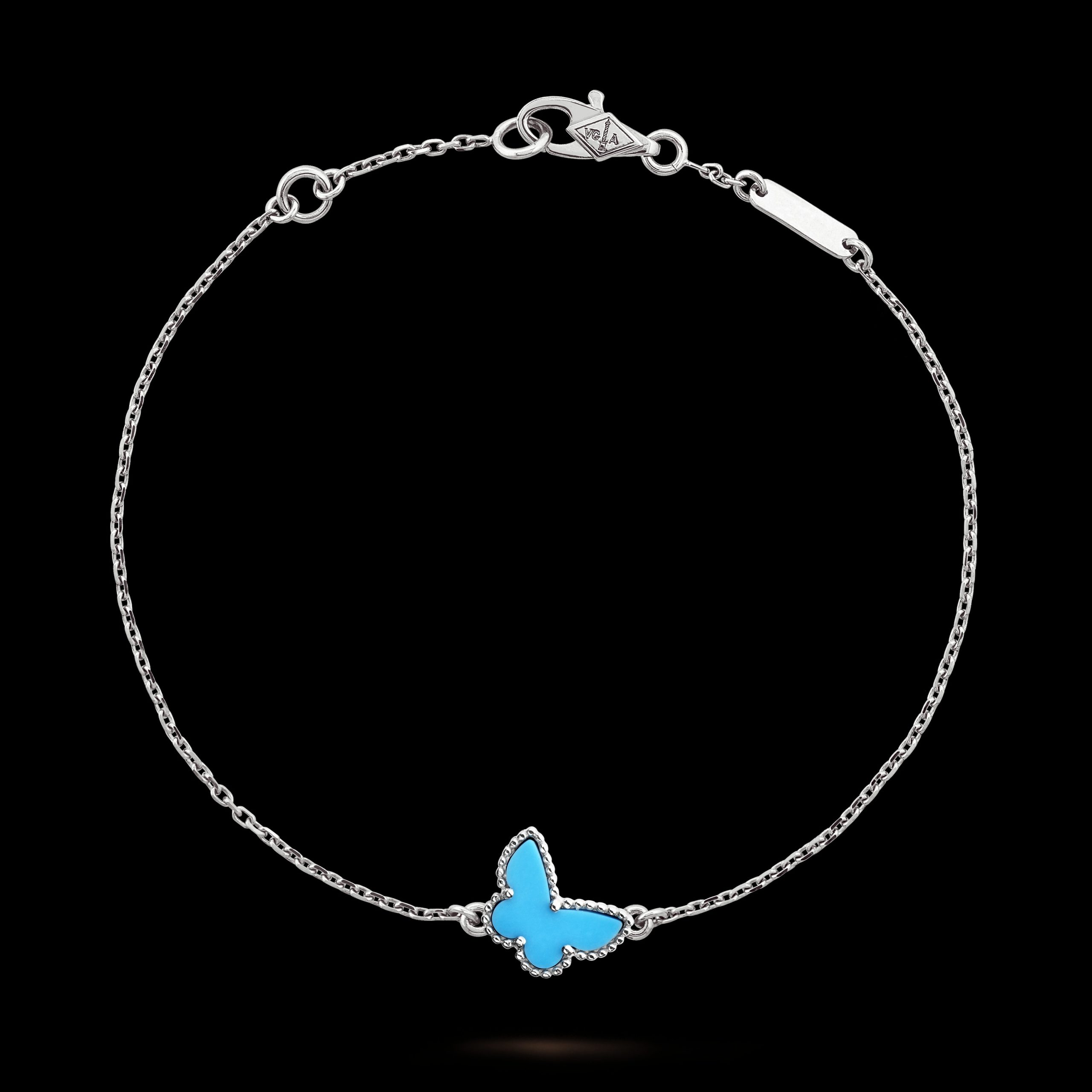 Vòng Tay Van Cleef & Arpels Sweet Butterflies Đá Ngọc Lam Vàng Trắng (2) Vòng Tay Van Cleef & Arpels Sweet Butterflies Đá Ngọc Lam Vàng Trắng (2)