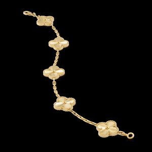 Vòng Tay Van Cleef & Arpels Vintage Alhambra Vàng Vàng Họa Tiết Guilloche (1)