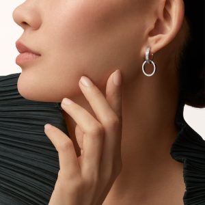 Bông Tai Cartier Love Vàng Trắng 18K Kim Cương Tự Nhiên Chế Tác (12)