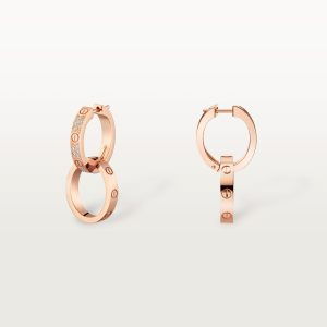 Bông Tai Cartier Love Vàng Hồng 18K Kim Cương Tự Nhiên Chế Tác