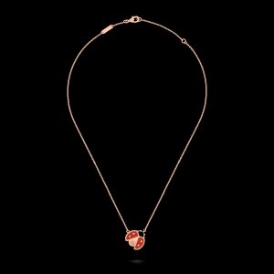 Dây Chuyền Van Cleef & Arpels Lucky Spring Bọ Rùa Cánh Mở Vàng Hồng 18K 42cm