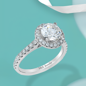 Nhẫn Thiết Kế Nữ Chế Tác Platinum Kim Cương Tổng Hợp CVD Size 14 MiA007