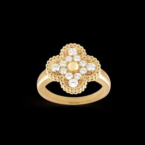 Nhẫn Van Cleef & Arpels Alhambra Vintage Vàng Vàng Kim Cương Tự Nhiên 12 Viên (1)