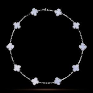 Vòng Cổ Van Cleef & Arpels Alhambra Đá Mã Não 10 Họa Tiết 42cm