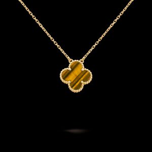 Vòng Cổ Van Cleef & Arpels Đá Mắt Hổ Vàng Vàng 18K Chế Tác 42cm (1)