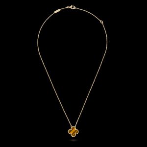 Vòng Cổ Van Cleef & Arpels Đá Mắt Hổ Vàng Vàng 18K Chế Tác 42cm (1)