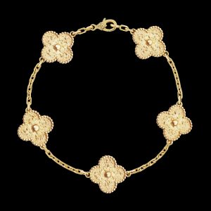 Vòng Tay Van Cleef & Arpels Alhambra Cổ Điển Vàng Vàng Nhập Khẩu Hong Kong 19cm (2)