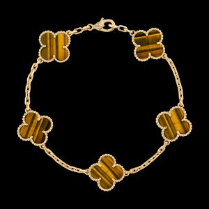 Vòng Tay Van Cleef & Arpels Đá Mắt Hổ Vàng Vàng 18K Chế Tác 19cm (1)