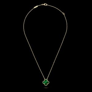 Vòng Cổ Van Cleef & Arpels Vàng Vàng 18K Đá Malachite Chế Tác Hong Kong 42cm (4)