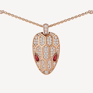 Dây Chuyền Bvlgari Serpenti Seduttori Chế Tác Vàng Hồng 18K Kim Cương Tự Nhiên (1)