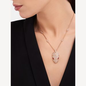 Dây Chuyền Bvlgari Serpenti Seduttori Chế Tác Vàng Hồng 18K Kim Cương Tự Nhiên (1)