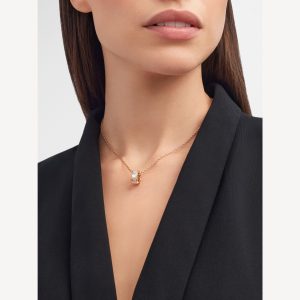 Dây Chuyền Bvlgari Serpenti Viper Chế Tác Vàng Ý Kim Cương Đá Xà Cừ 41-43cm (1)