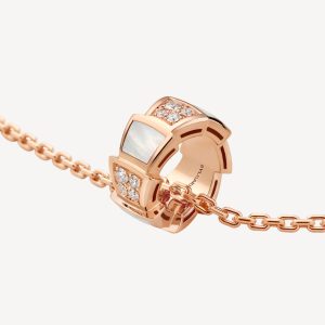 Dây Chuyền Bvlgari Serpenti Viper Chế Tác Vàng Ý Kim Cương Đá Xà Cừ 41-43cm (2)