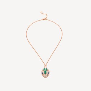 Vòng Cổ Bvlgari Serpenti Seduttori Chế Tác Vàng Hồng Kim Cương Đá Quý Tự Nhiên 43-45cm (2)