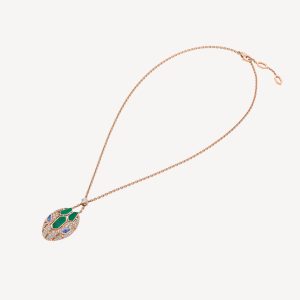 Vòng Cổ Bvlgari Serpenti Seduttori Chế Tác Vàng Hồng Kim Cương Đá Quý Tự Nhiên 43-45cm (2)