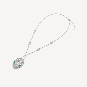 Vòng Cổ Bvlgari Serpenti Seduttori Chế Tác Vàng Trắng Kim Cương Đá Quý Tự Nhiên 43-45cm (1)