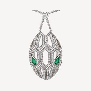 Vòng Cổ Bvlgari Serpenti Seduttori Chế Tác Vàng Trắng Kim Cương Đá Quý Tự Nhiên 43-45cm (1)