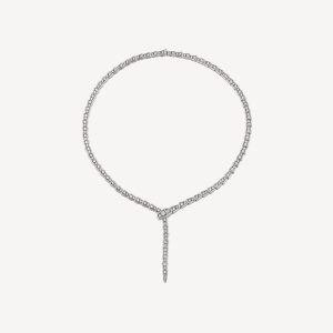 Vòng Cổ Bvlgari Serpenti Viper Chế Tác Vàng Trắng Kim Cương Thiên Nhiên