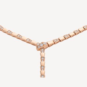 Vòng Cổ Bvlgari Serpenti Viper Demi Pavé Diamonds Chế Tác Vàng 18K Kim Cương (1)