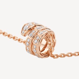 Vòng Cổ Bvlgari Serpenti Viper Full Pavé Diamonds Vàng Hồng 18K Kim Cương Tự Nhiên (4)
