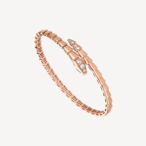 Vòng Tay Serpenti Viper Demi Pavé Diamond Vàng Hồng Kim Cương Thiên Nhiên