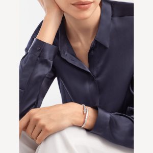 Vòng Tay Serpenti Viper Demi Pavé Diamond Vàng Trắng Kim Cương Thiên Nhiên