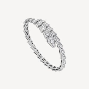Vòng Tay Serpenti Viper Full Pavé Diamonds Vàng Trắng 18K Kim Cương Tự Nhiên (3)
