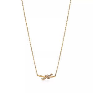 Dây Chuyền Tiffany & Co Knot Small Chế Tác Vàng 18K Kim Cương Tự Nhiên 43cm (1)