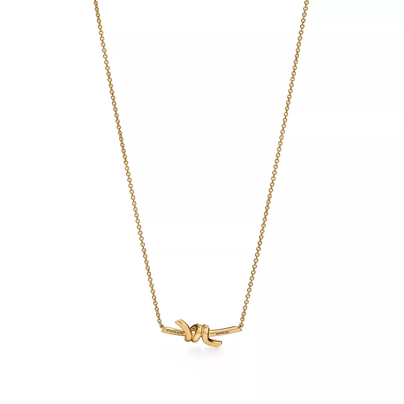 Dây Chuyền Tiffany & Co Knot Small Chế Tác Vàng 18K Kim Cương Tự Nhiên 43cm (4) Dây Chuyền Tiffany & Co Knot Small Chế Tác Vàng 18K Kim Cương Tự Nhiên 43cm (1)