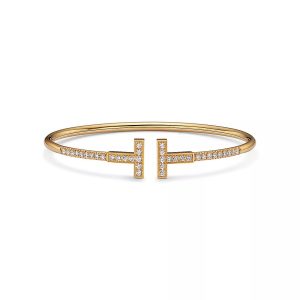 Lắc Tay Tiffany & Co T Chế Tác Vàng 18K Đính Kim Cương Thiên Nhiên Nhập Khẩu (1)