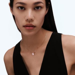 Vòng Cổ Louis Vuitton Color Blossom Sun BB Đá Xà Cừ Hồng Kim Cương Chế Tác Vàng 18K 41cm (4)