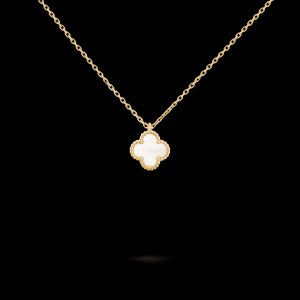 Dây Chuyền Van Cleef & Apels Alhambra Chế Tác Hong Kong Vàng 18K Đá Xà Cừ Tự Nhiên 40cm (3)