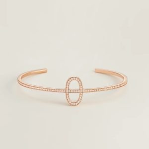 Lắc Tay Hermes Chaine D'ancre Contour Chế Tác Vàng Hồng 18K Đính Kim Cương Tự Nhiên (2)