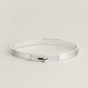 Lắc Tay Hermes Kelly Chế Tác Vàng Trắng 18K Kim Cương Tự Nhiên Nhập Khẩu (2)