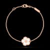 Vòng Tay Van Cleef & Apels Lucky Spring Plum Blossom Chế Tác Đá Xà Cừ Vàng 18K HK 17,5cm (3)