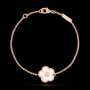 Vòng Tay Van Cleef & Apels Lucky Spring Plum Blossom Chế Tác Đá Xà Cừ Vàng 18K HK 17,5cm (3)