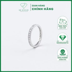 Nhẫn Bạc 925 Đính Full 1 Hàng Kim Cương Moissanite MiE Jewelry NHBM001