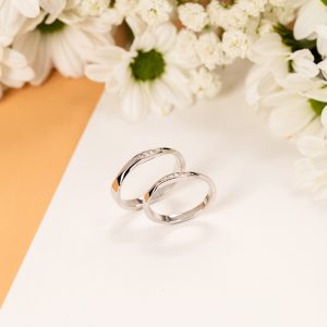 Nhẫn Cưới Kim Cương Tự Nhiên Vàng Trắng 18K Chế Tác MiA Jewelry MNC15