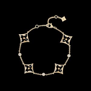 Vòng Tay Louis Vuitton Color Blossom BB Đá Onyx Đen Chế Tác Vàng 18K Kim Cương 18cm